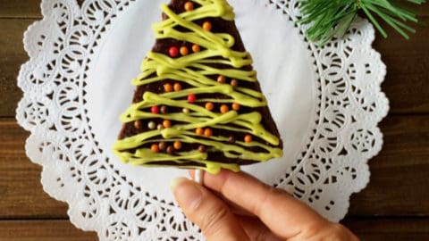 Brownies decorated in Christma tree tyle