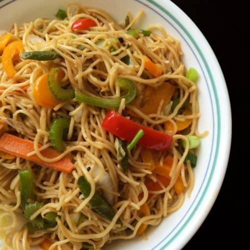 Veg Hakka Noodles  Indo Chinese noodles - SecondRecipe