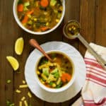 southwest chipotle soup with added greens (vegan and gluten free)
