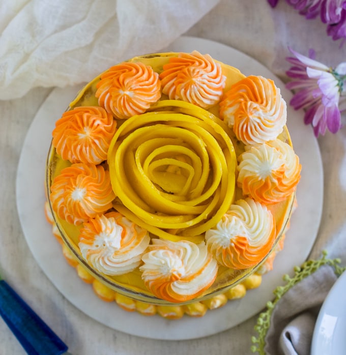Floral Initial Cake (Cream Tart Style) - I Scream for Buttercream