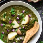 Aloo Palak gravy / Spinach Potato curry - Instant Pot Pressure cooker